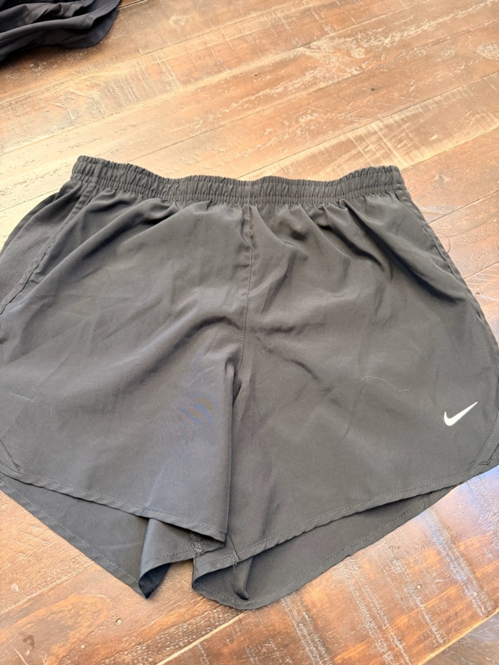 Nike Black Women's Athletic Shorts with White Swoosh